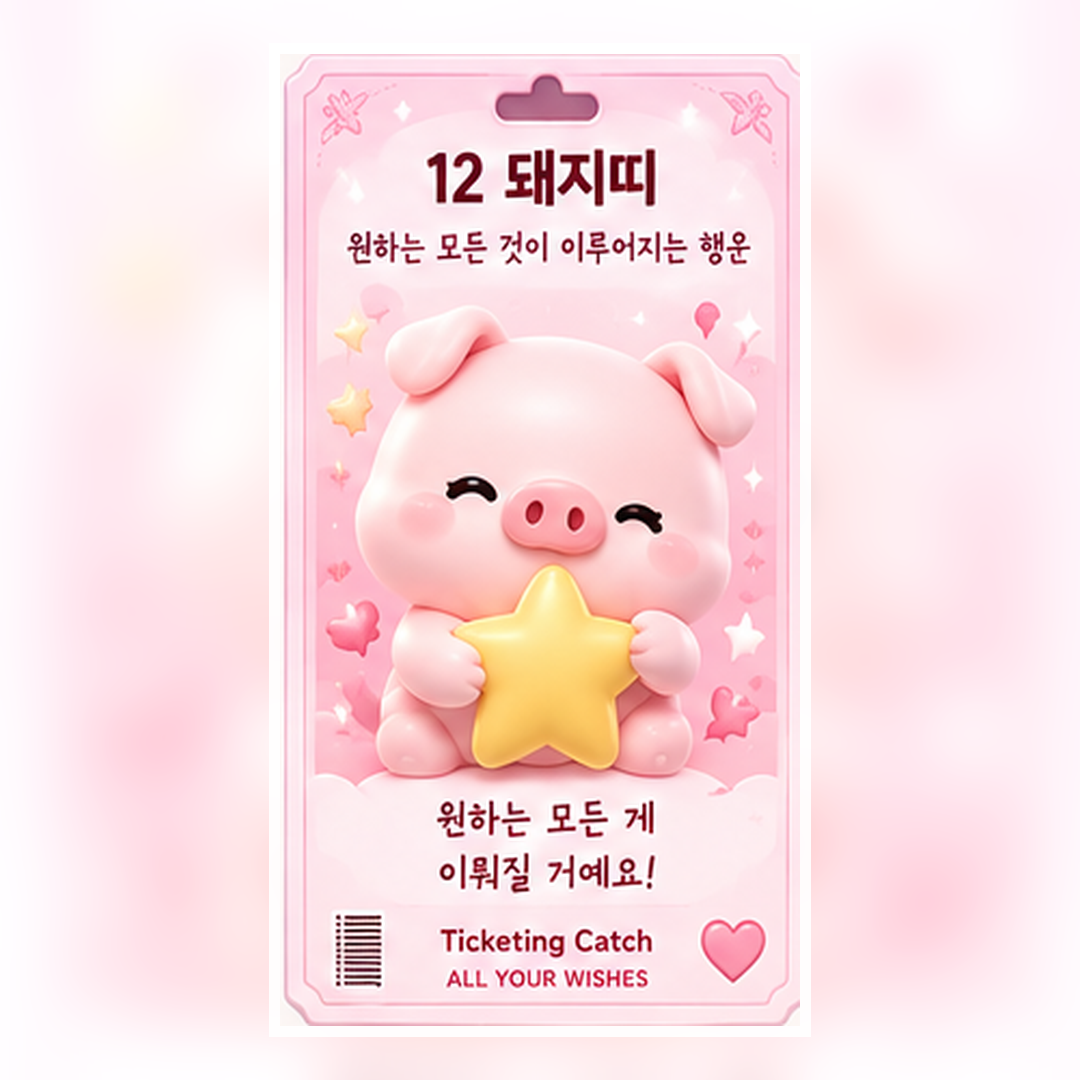 돼지띠 티켓팅 부적 - 돼지띠 콘서트 티켓팅 행운 무료 다운로드